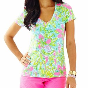 Lilly Pulitzer Michele V Neck Coconut Jungle